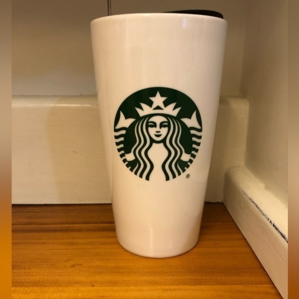 Starbucks Ceramic Tumbler/Lid 12 oz New Condition